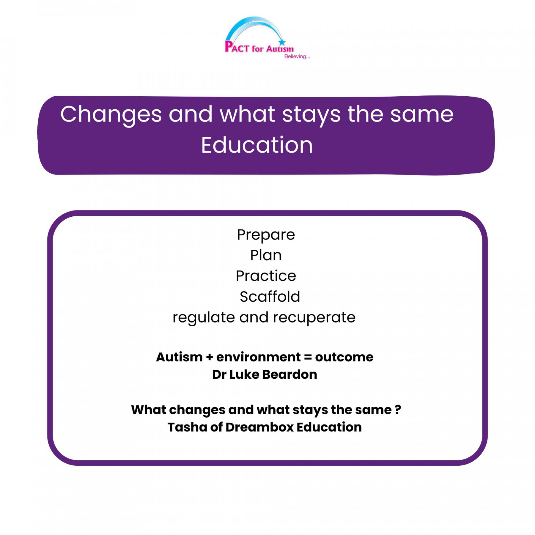 Changes and what stays the same - Education Click on pdf for document with live links and free to download