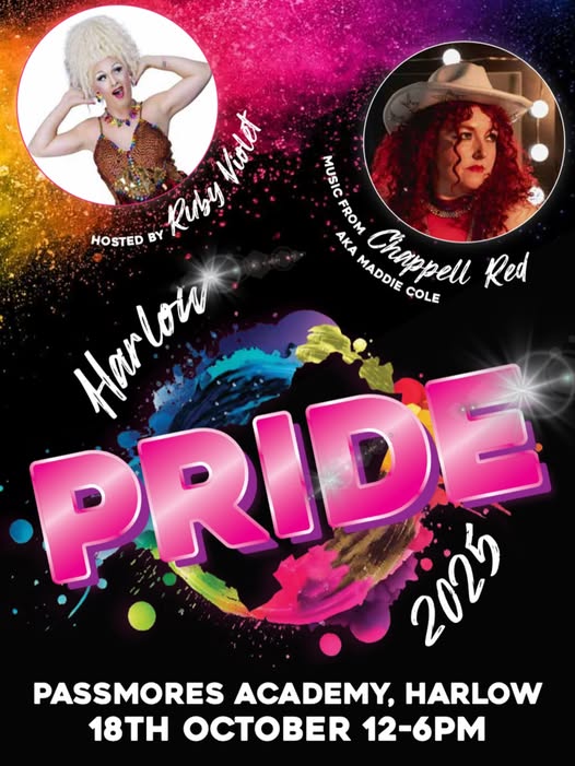 Harlow Pride PACT team members will be hosting an information and connect stall at Harlow Pride