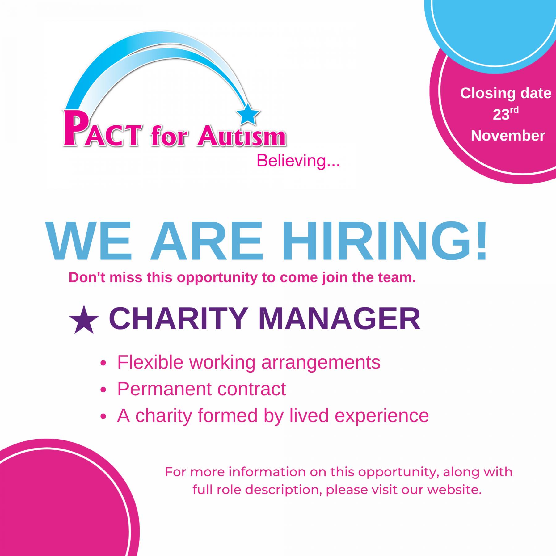 Information Tile Charity Manager role West Essex