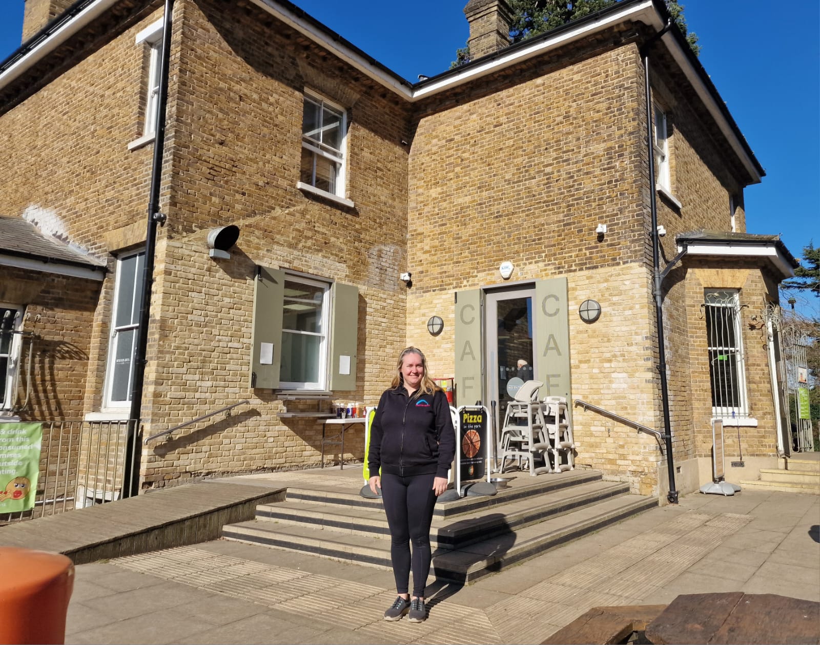 We meet outside Spurriers cafe Wellbeing session